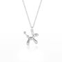 Tiny Balloon Dog Poodle Necklace In Sterling Silver, thumbnail 2 of 6