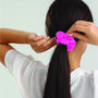 Silver Cloud Mixed Fuchsia Satin Scrunchies Double Pack, thumbnail 3 of 5