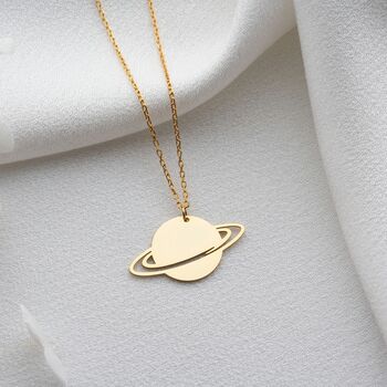 Celestial Saturn Planet Necklace, 5 of 10