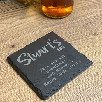 Personalised Square Slate Coaster For Any Occasion, 2 of 3