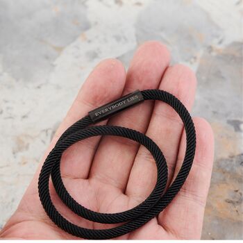 Personalised Black Rope Bracelet, 5 of 9