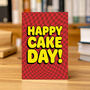 Happy Cake Day Birthday Card Red, thumbnail 2 of 3