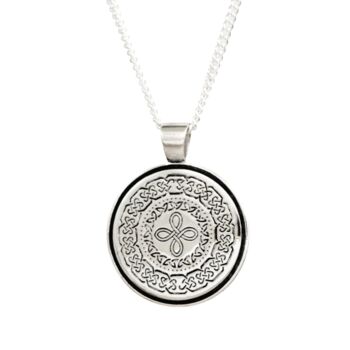 Celtic Happiness Mandala Personalised Silver Necklace, 10 of 12