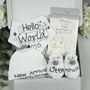 Hello World New Baby Letterbox Gift Set, thumbnail 1 of 6
