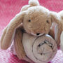 Personalised Embroidery Bunny Brown Soft Baby Soother, thumbnail 9 of 12