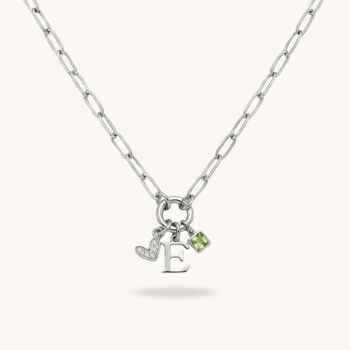 Charm Builder™ Silver Paperclip Chain Clasp Charm Necklace, 2 of 12