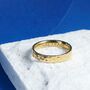 Gold Engraved 6 Mm Hammered Band Ring, thumbnail 3 of 11