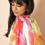 Bright Multicoloured Florals Watercolour Summer Scarf, thumbnail 1 of 4