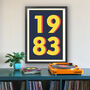 1983 Personalised Year Typography Print, thumbnail 1 of 11