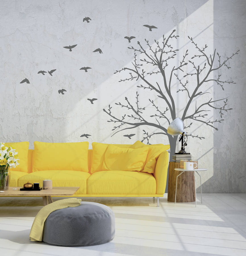 Tree And Birds Wall Sticker Set By Oakdene Designs
