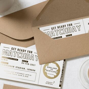 Personalised Football Rugby Scratch Ticket Voucher, 8 of 9