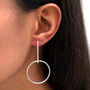 Sterling Silver Hoop Drop Earrings, thumbnail 3 of 4