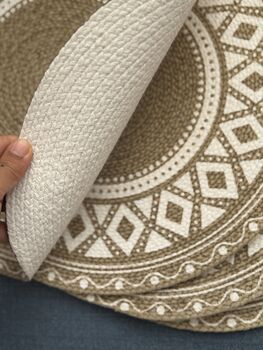 Round Placemats, Boho Print Cotton Coffee Table Mat, 5 of 12