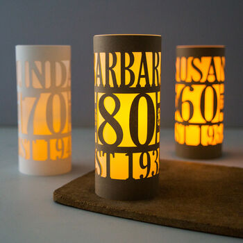 Personalised 90th Birthday Lantern Centrepiece, 9 of 9