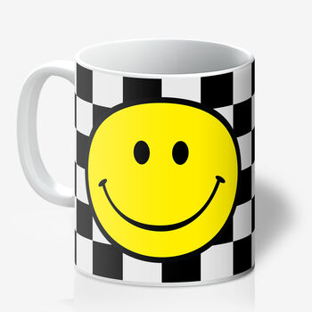 Checkmate Checkerboard Smiley Face Mugs Choice Of Six Colours, 6 of 12