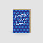 Happy New Home Card | Retro Blue Flower Repeat Print, thumbnail 2 of 2