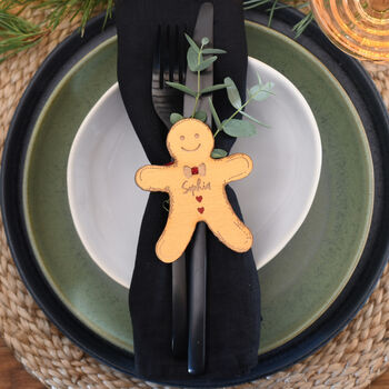 Personalised Gingerbread Man Table Name Place Settings, 3 of 8