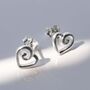 Sterling Silver Delicate Spiral Heart Earrings, thumbnail 11 of 11
