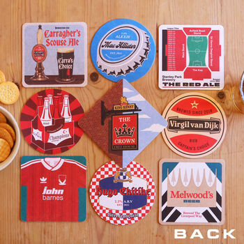 Liverpool Beer Mats, Nine Double Sided Mats, 18 Designs Total, Football Fan Gift, 2 of 12