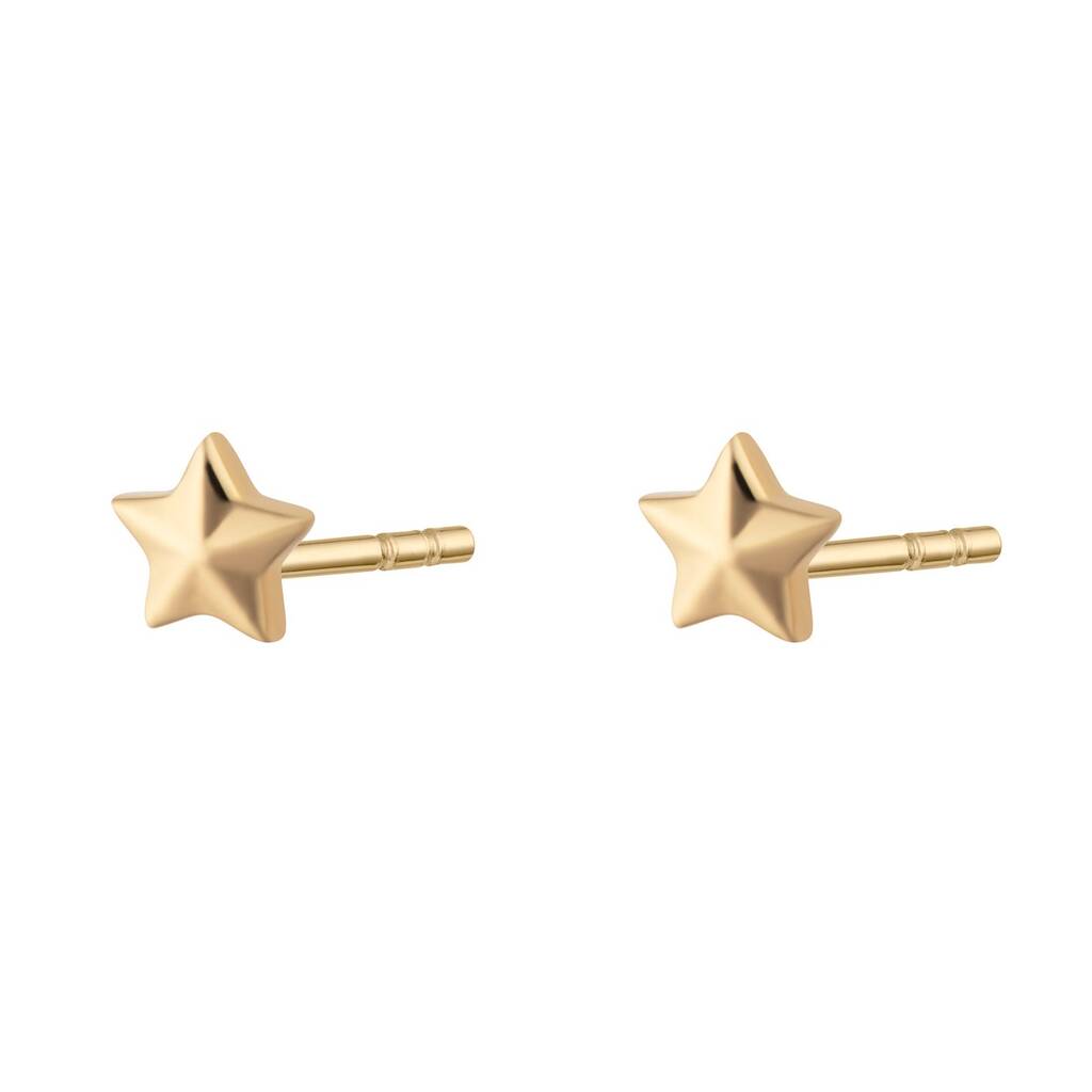 Faceted Star Stud Earrings, Silver Or Gold Plated By Lily Charmed