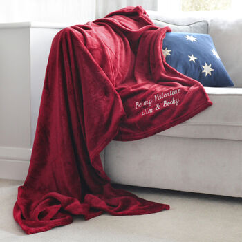 Personalised Ruby Red Blanket With Your Own Text, 7 of 7