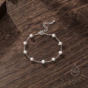 Natural Freshwater Pearl Beaded Bracelet, 7 of 11