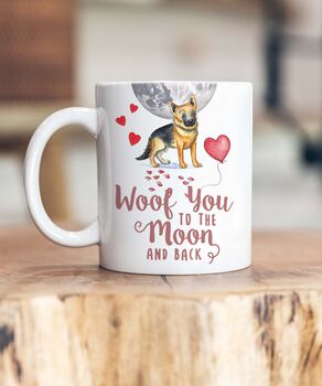 Dog Breed To The Moon Ceramic Mug, 4 of 11
