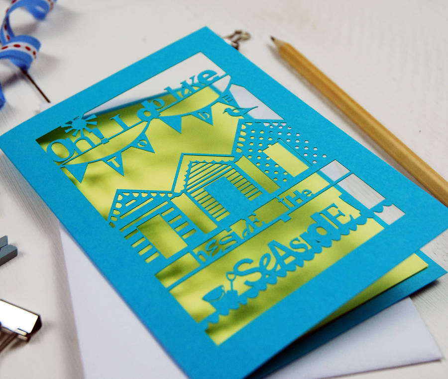 beside the seaside laser cut greetings card by pogofandango ...