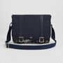 Navy Passion Flower Satchel, thumbnail 1 of 8
