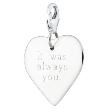 Engraved Sterling Silver Large Heart Charm, 4 of 6