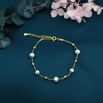 Delicate Pearl And Silver Ball Beaded Bracelet, 7 of 10