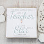 Silver Rose Gold Star Necklace – To The World You Are A Teacher, thumbnail 1 of 3