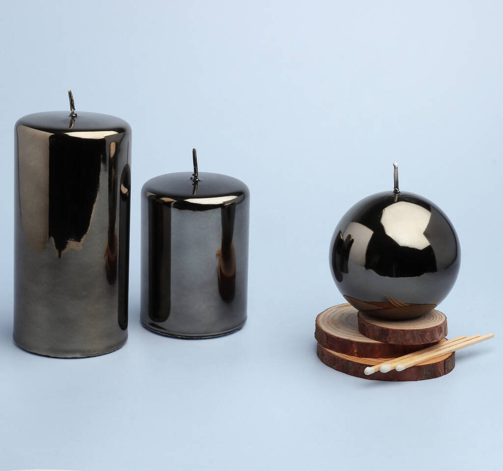 Grey Glass Effect Candles By G Decor By G Decor