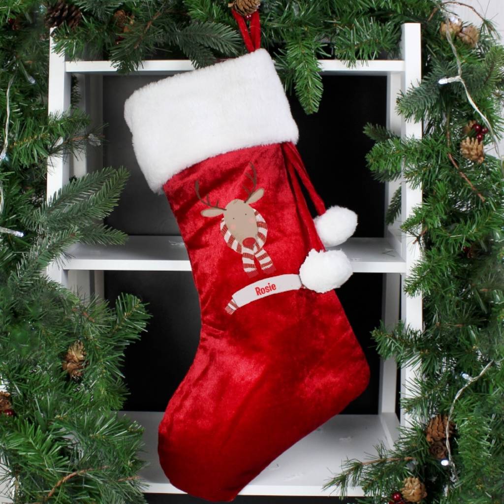 Christmas Reindeer Luxury Stocking By Bella Personalised Gifts  notonthehighstreet.com