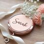 Personalised Bridesmaid Mirror Gift, Rose Gold Mother's Day Gift, thumbnail 1 of 8