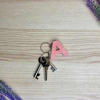 Initial Letter Personalised Keyring Keychain, 5 of 8