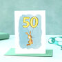 Rabbit 50th Birthday Card, thumbnail 2 of 6