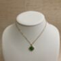 Emerald Cubic Zirconia Studded Clover Pendant Necklace, thumbnail 2 of 5