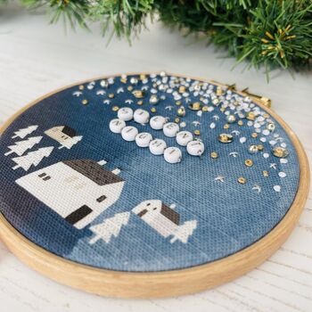 Winter Village Embroidery Kit, 3 of 3