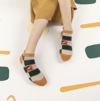 Checkered Illustration Print Socks, 4 of 4