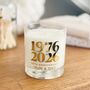 50th Golden Wedding Anniversary Personalised Candle, thumbnail 2 of 5
