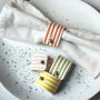 Striped Leather Napkin Rings Made In England, thumbnail 1 of 3