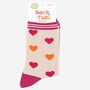 Women's Valentine's Day Bamboo Socks Pink Hearts, thumbnail 3 of 4
