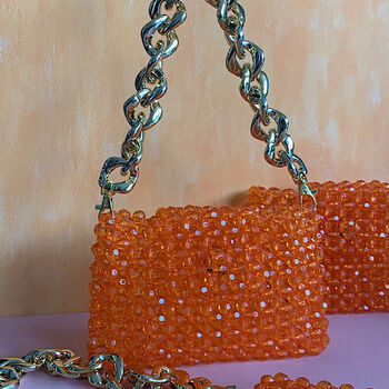 Beaded Purse With Chain Link Strap, 3 of 12
