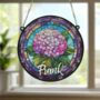 Hydrangea Personalised Stained Glass Effect Suncatcher, thumbnail 5 of 7