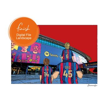 Fc Barcelona Personalised Football Gift, Print Or Card, 2 of 10