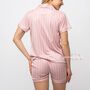 Pink Stripe Soft Cotton Night Suit Shorts Pyjama Set, thumbnail 3 of 7