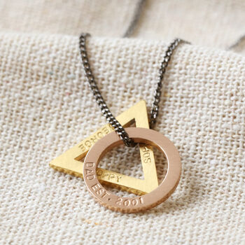 Men's Personalised Double Geometric Pendant Necklace, 6 of 8