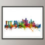 Singapore Skyline Cityscape Art Print, thumbnail 4 of 8