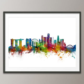 Singapore Skyline Cityscape Art Print, 4 of 8